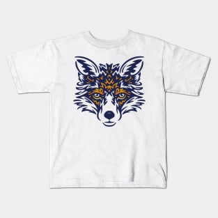 Serious Fox Tribal Art Kids T-Shirt